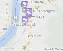 13 szállás Esztergom térképén