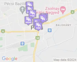 20 szállás Pécs térképén