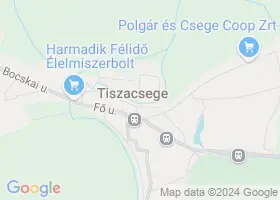 6 szlls Tiszacsege trkpn