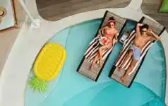 Szállások kültéri medencével